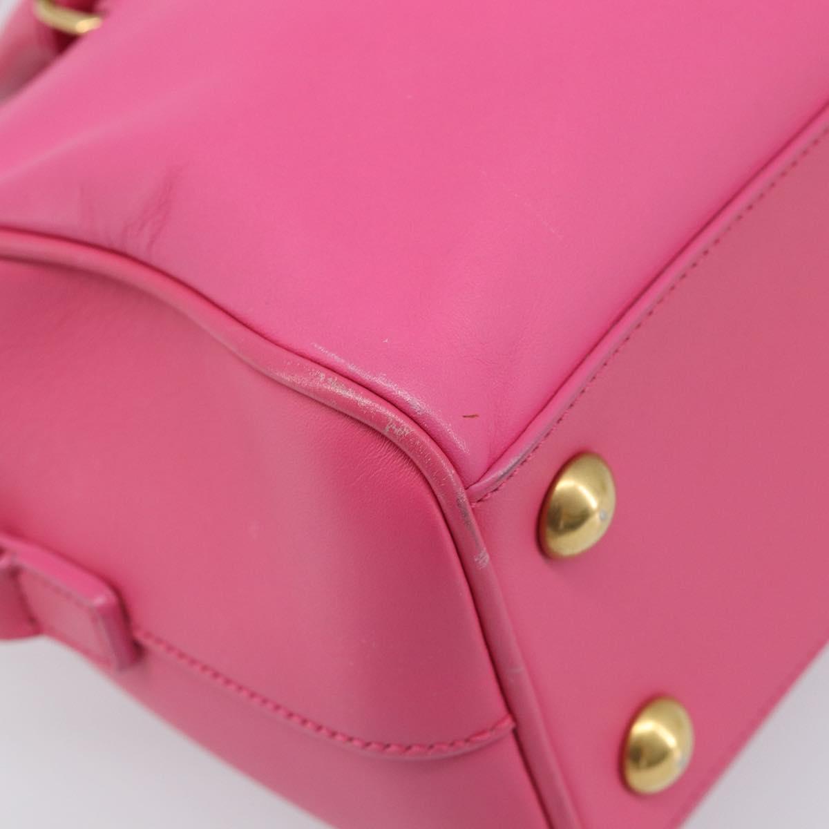 SAINT LAURENT Baby Duffel Hand Bag Leather 2way Pink Gold Auth BA15793V