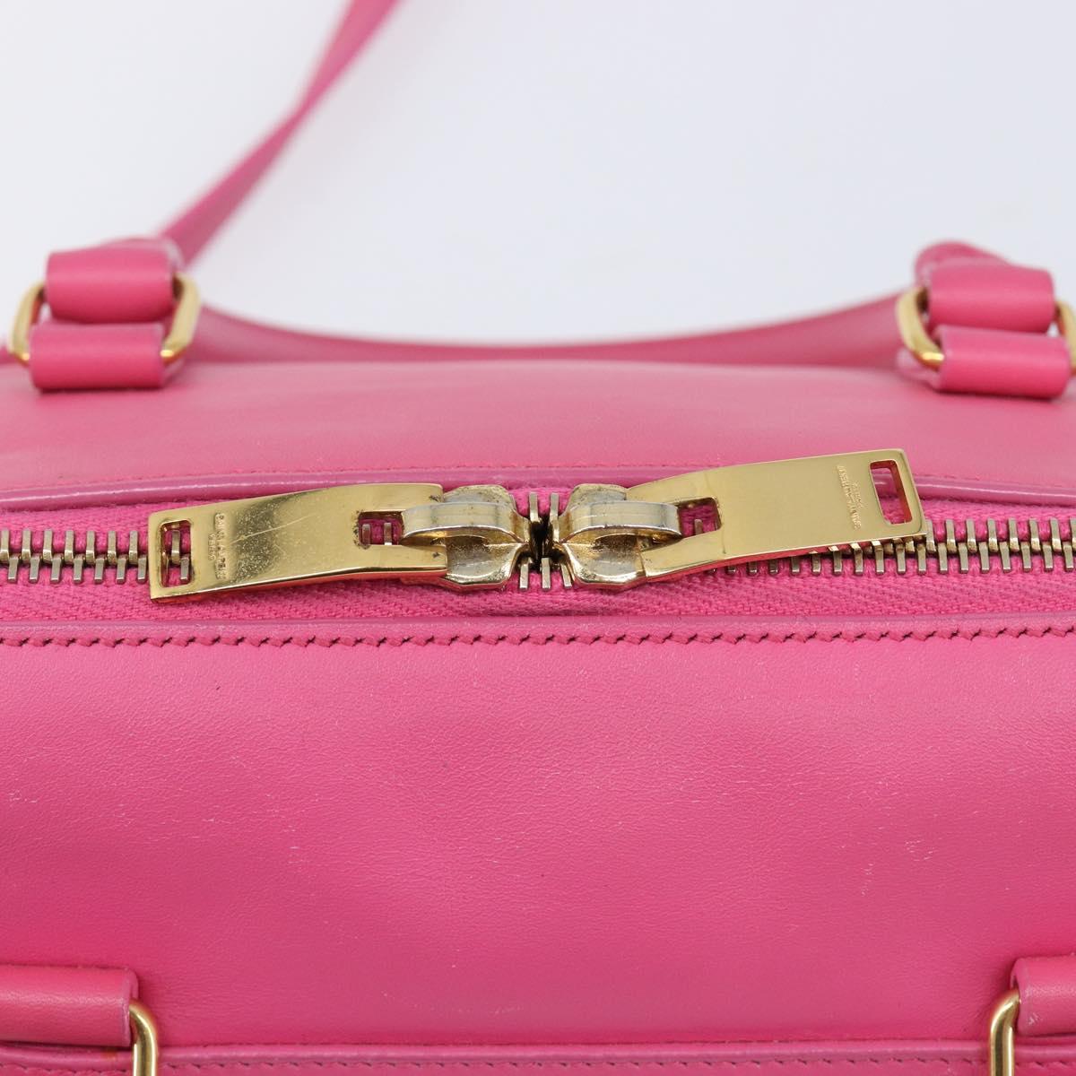 SAINT LAURENT Baby Duffel Hand Bag Leather 2way Pink Gold Auth BA15793V