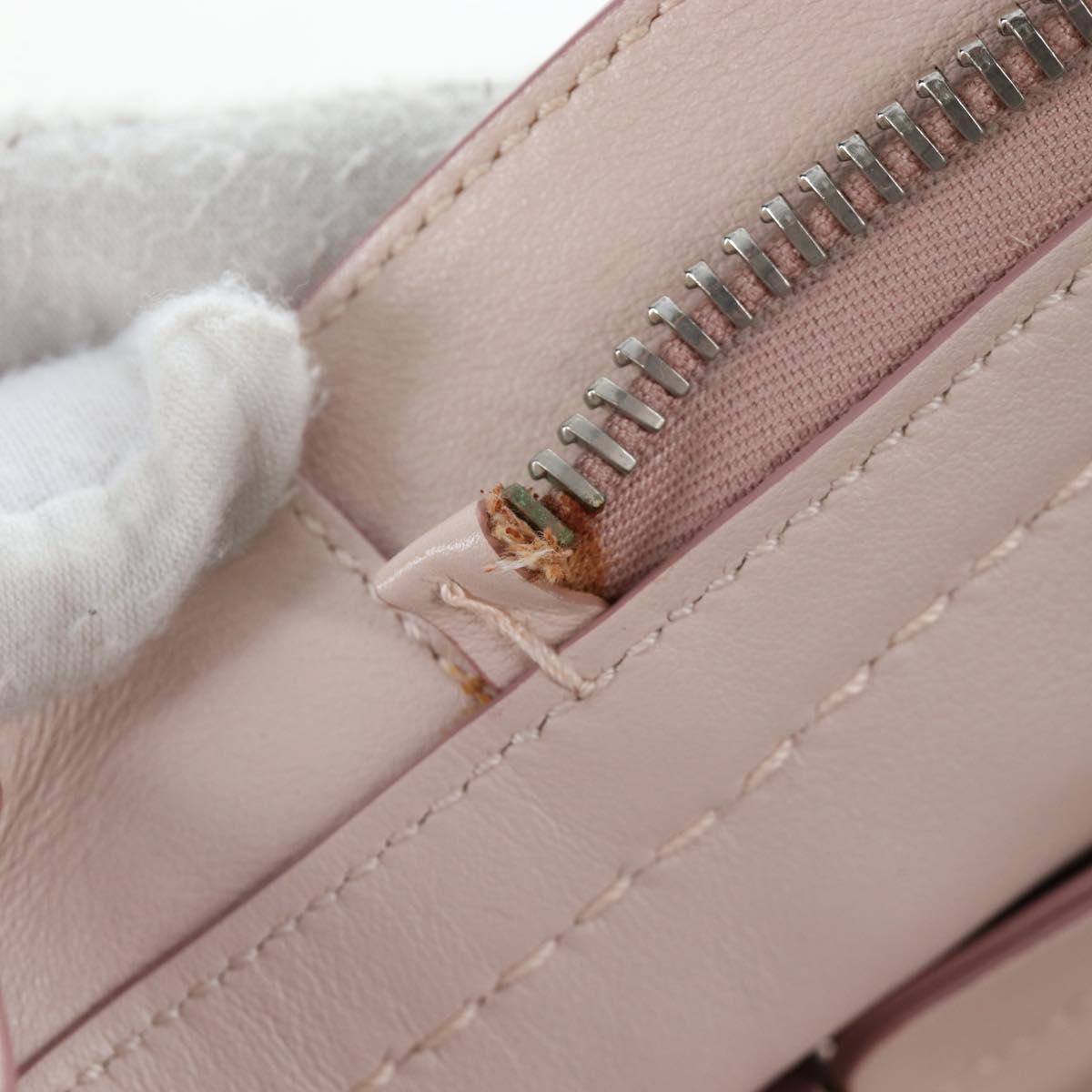TOD'S Wave Line Backpack Leather Pink Silver Auth BA15794A