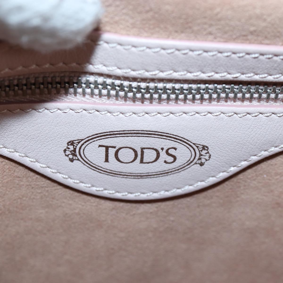 TOD'S Wave Line Backpack Leather Pink Silver Auth BA15794A