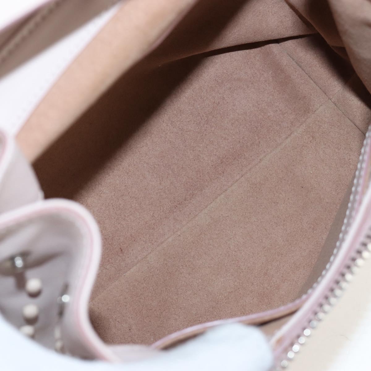 TOD'S Wave Line Backpack Leather Pink Silver Auth BA15794A