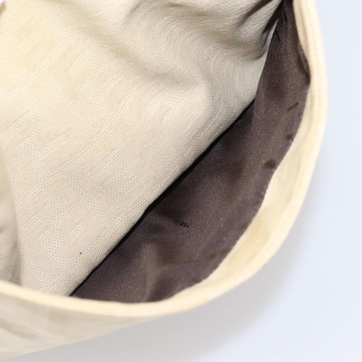 FENDI Zucca Canvas Mamma Baguette Tote Bag Beige Silver Auth BA15795A