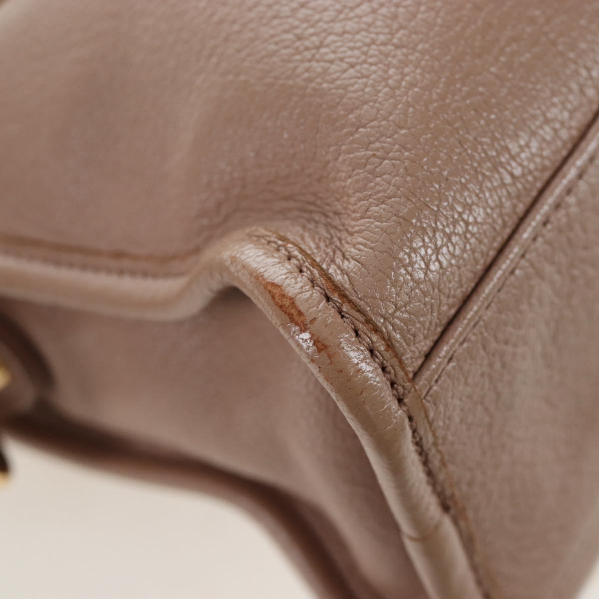 BALENCIAGA Classic Metal Edge City Leather 2way Beige Gold 390160 Auth BA15796M