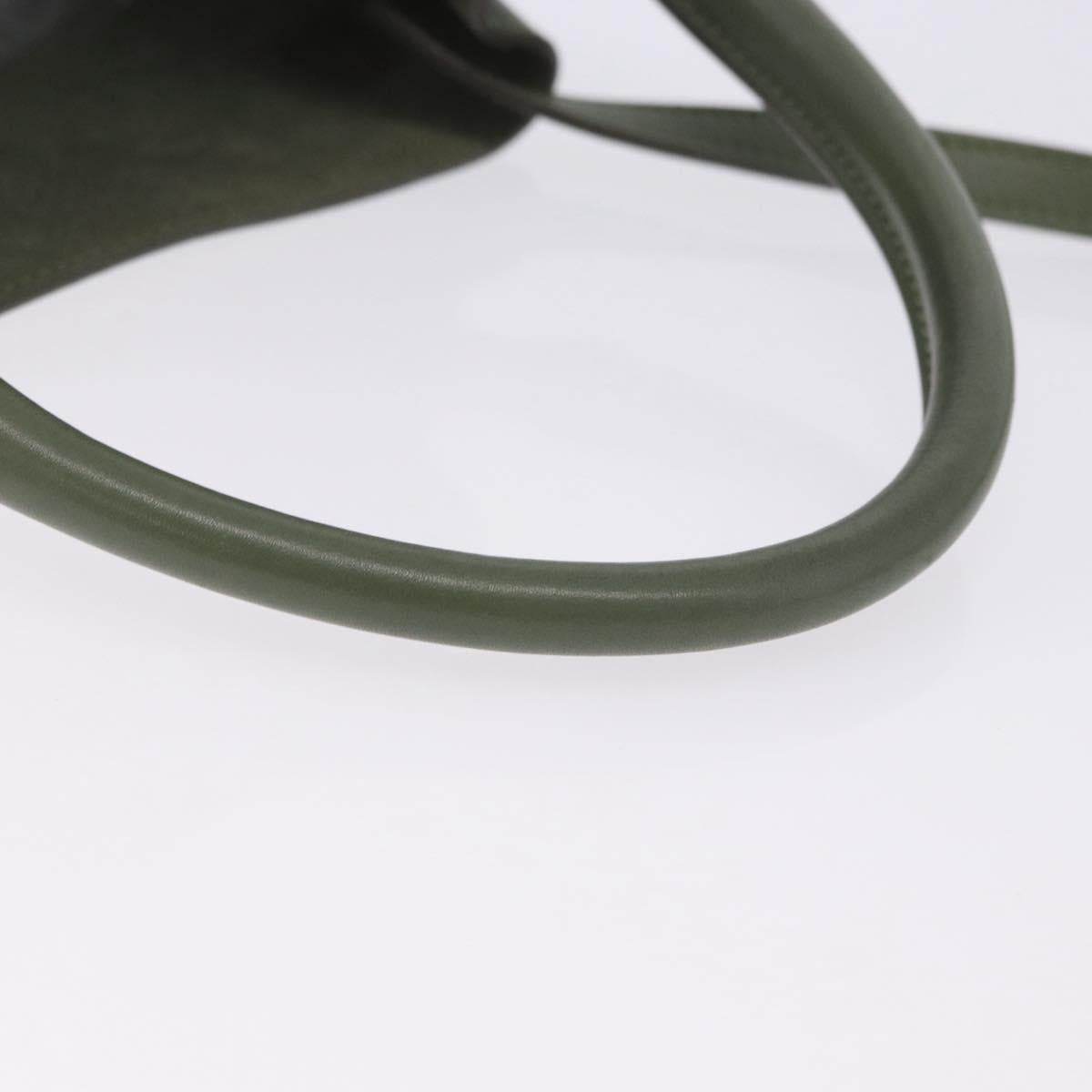 CELINE Big Bag Bucket Hand Bag Leather 2way Green Silver Auth BA15799V