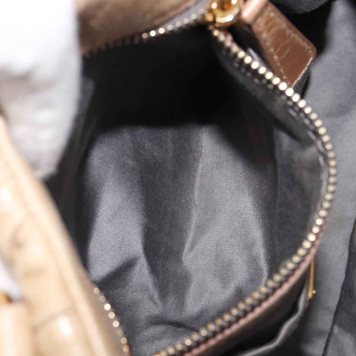 Miu Miu Matelasse Hand Bag Leather Beige Gold Auth BA15801V