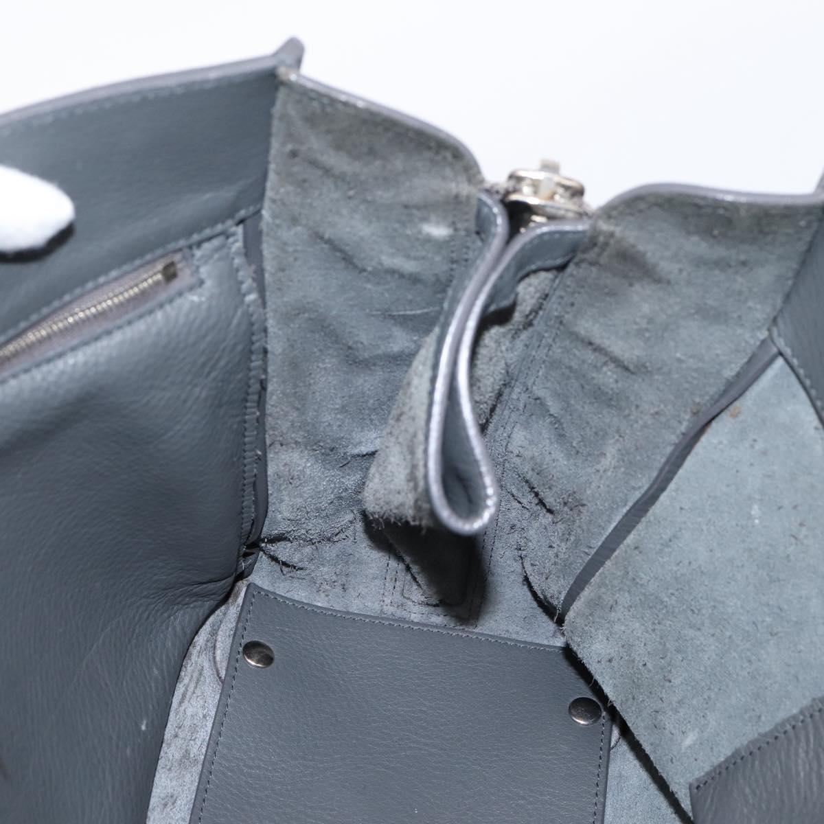 BALENCIAGA Paper B4 Hand Bag Leather Gray Silver 432596 Auth BA15802V
