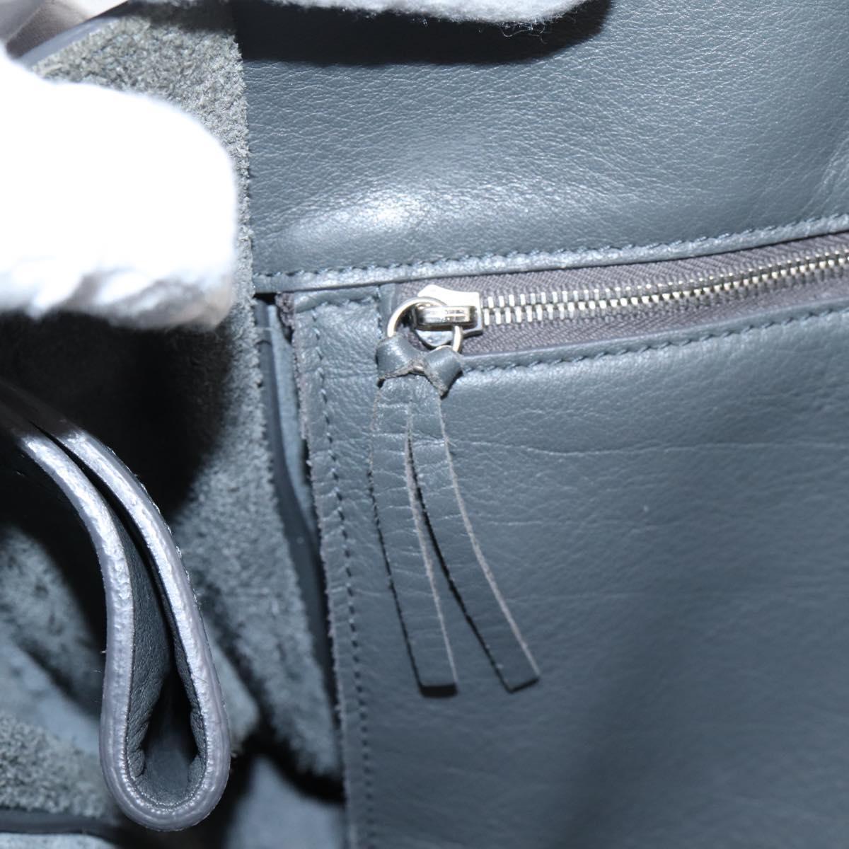 BALENCIAGA Paper B4 Hand Bag Leather Gray Silver 432596 Auth BA15802V