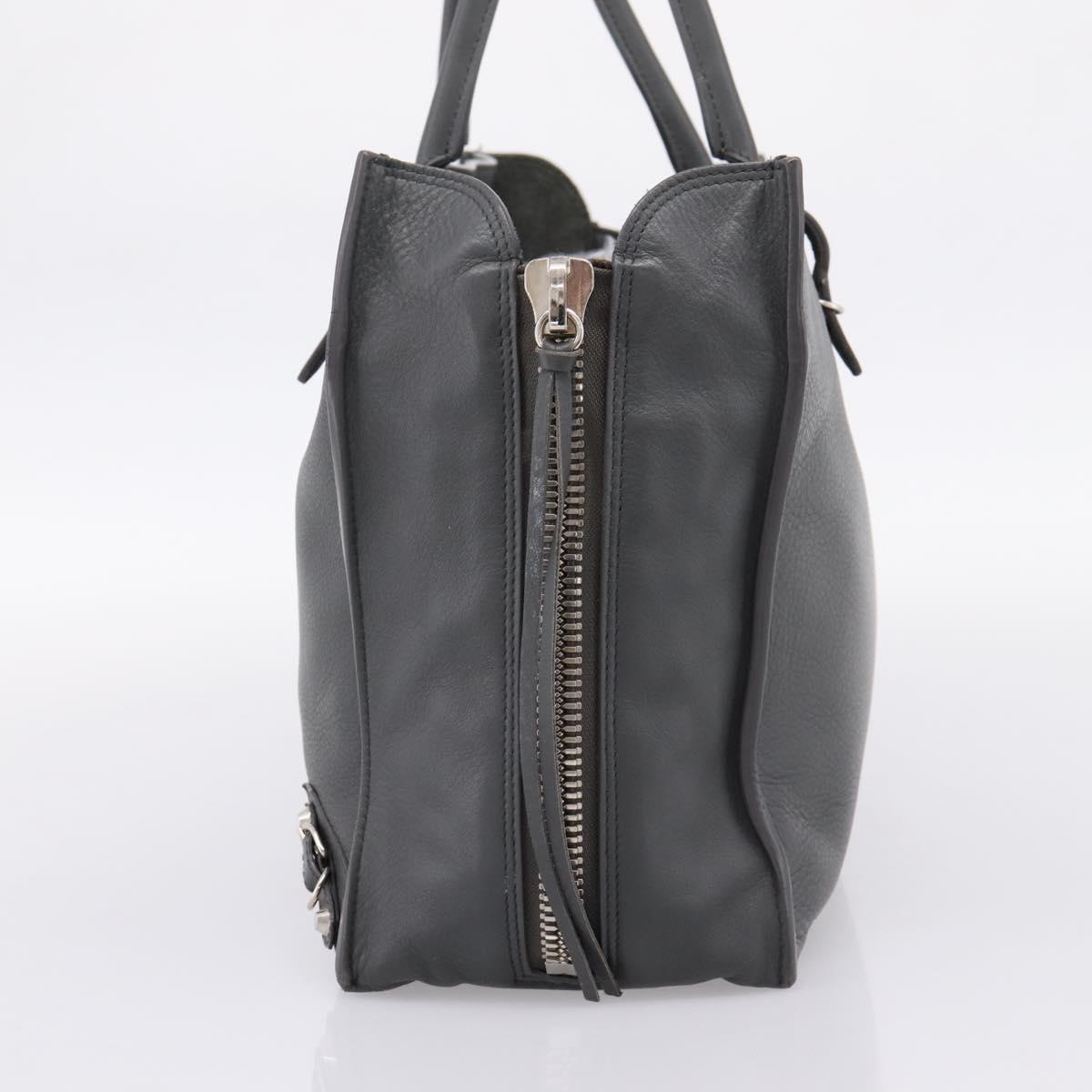 BALENCIAGA Paper B4 Hand Bag Leather Gray Silver 432596 Auth BA15802V