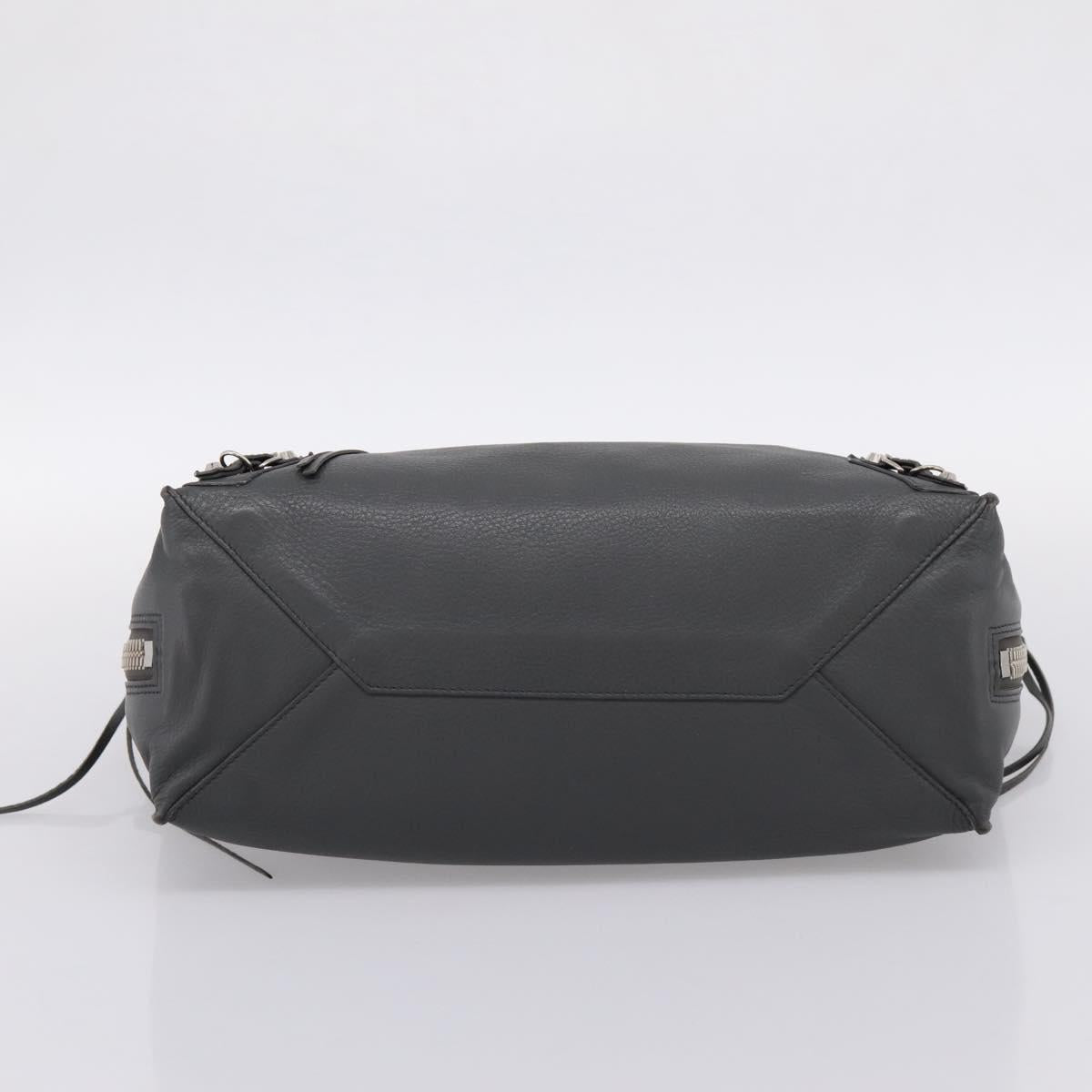 BALENCIAGA Paper B4 Hand Bag Leather Gray Silver 432596 Auth BA15802V