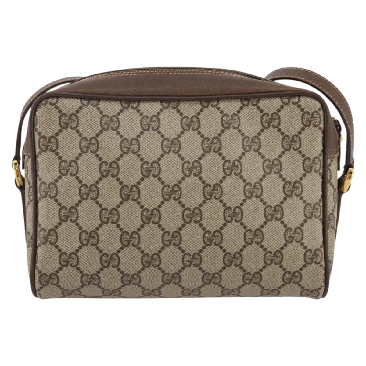 GUCCI GG Supreme Web Sherry Line Shoulder Bag PVC Beige 56 02 087 Auth BA15803