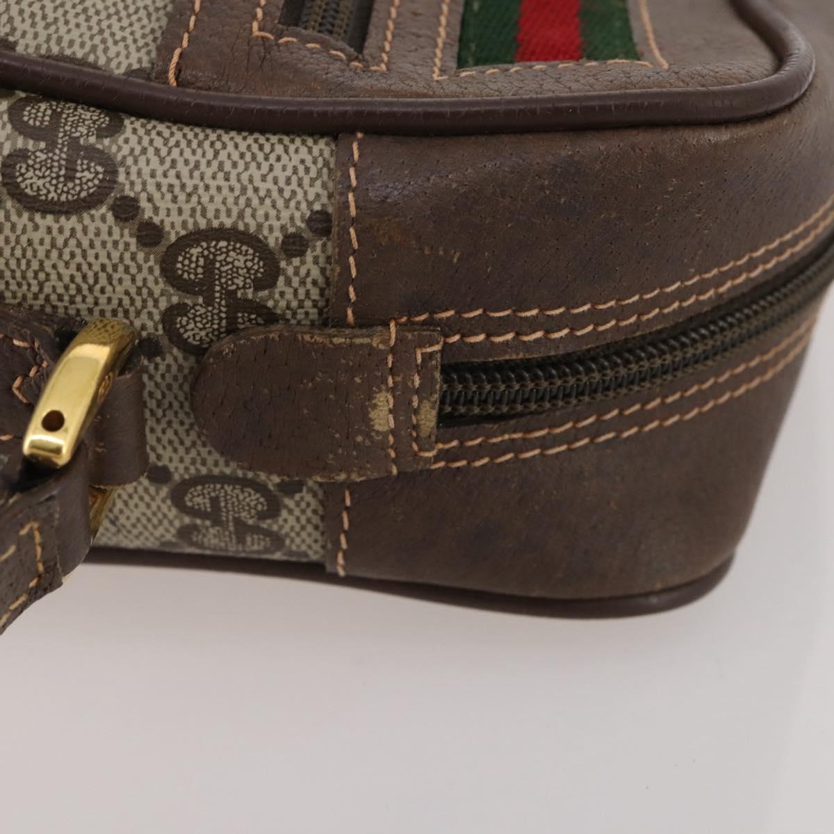 GUCCI GG Supreme Web Sherry Line Shoulder Bag PVC Beige 56 02 087 Auth BA15803