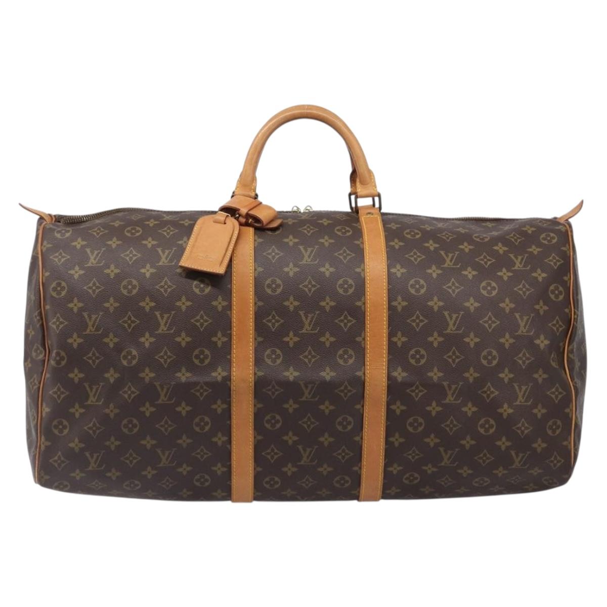 LOUIS VUITTON Monogram Keepall 60 Boston Bag M41422 LV Auth BA15807