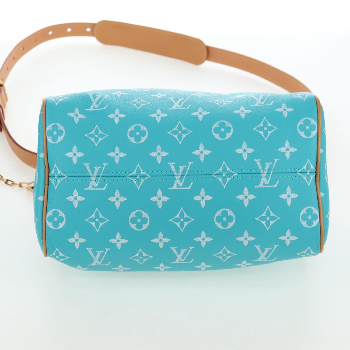 LOUIS VUITTON Speedy P9 Bandouliere 25 Bag Turquoise Blue M11561 Auth BA15809SM