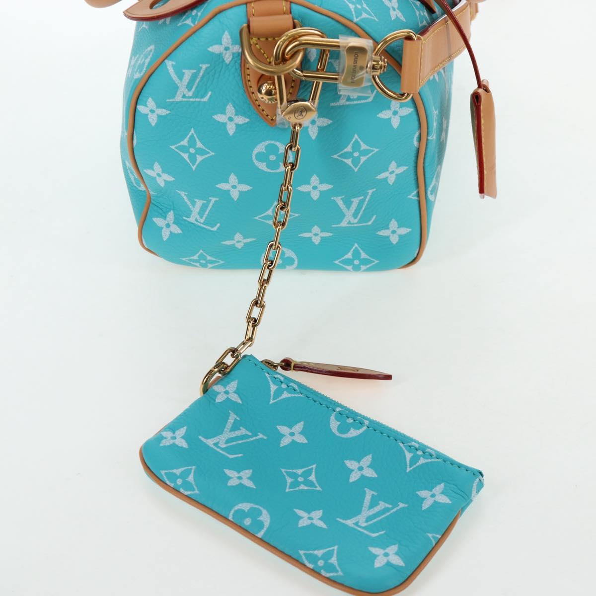 LOUIS VUITTON Speedy P9 Bandouliere 25 Bag Turquoise Blue M11561 Auth BA15809SM
