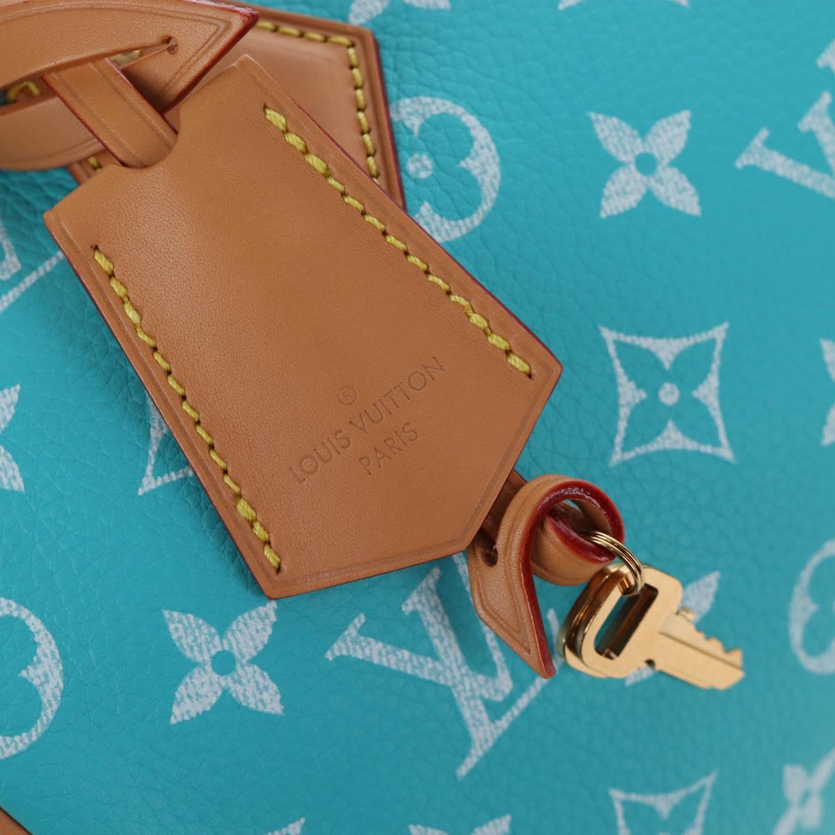 LOUIS VUITTON Speedy P9 Bandouliere 25 Bag Turquoise Blue M11561 Auth BA15809SM