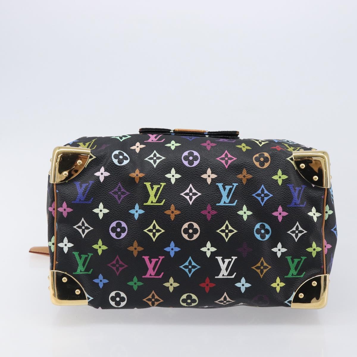 LOUIS VUITTON Monogram Multicolor Speedy 30 Hand Bag Black M92642 Auth BA15811V