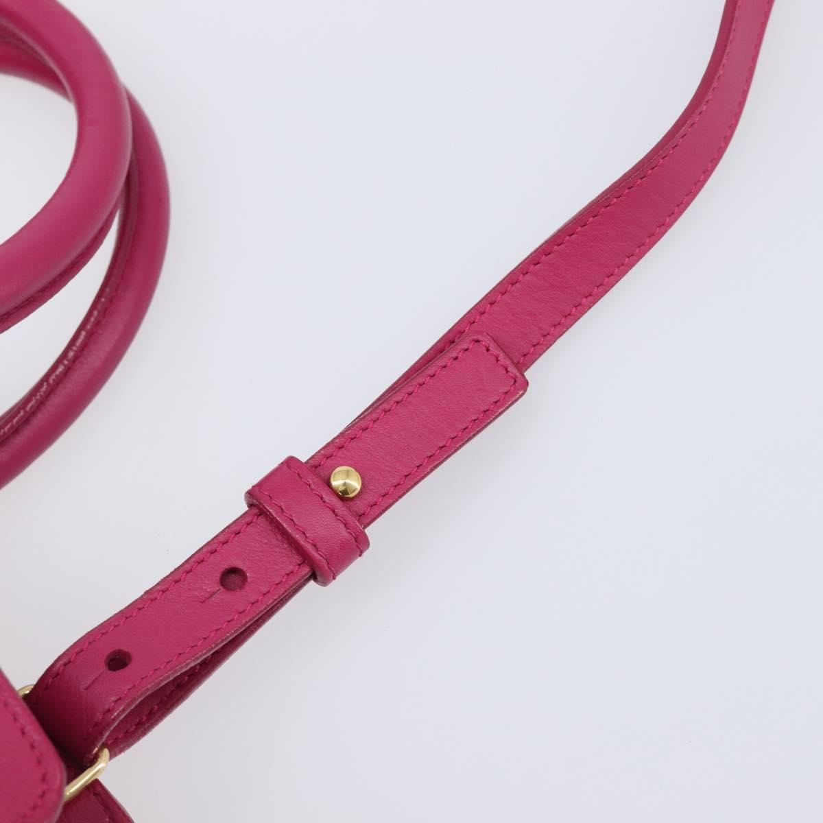 SAINT LAURENT Petit Cabas Hand Bag Leather 2way Pink Gold Auth BA15814V