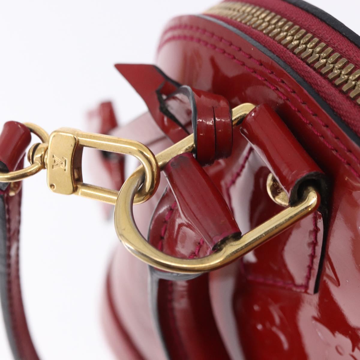 LOUIS VUITTON Monogram Vernis Alma BB Bag 2way Red Slys M90174 Auth BA15815A