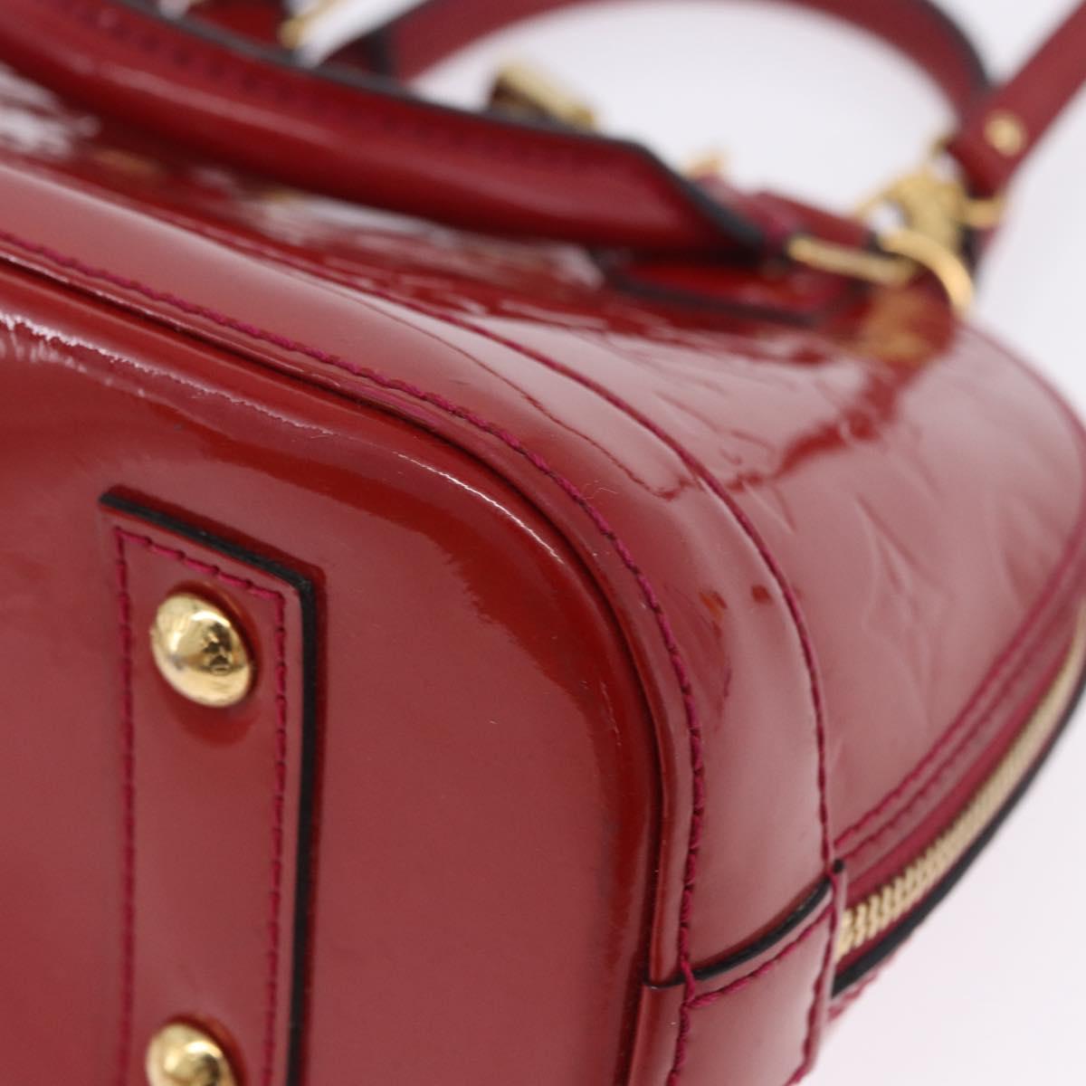 LOUIS VUITTON Monogram Vernis Alma BB Bag 2way Red Slys M90174 Auth BA15815A