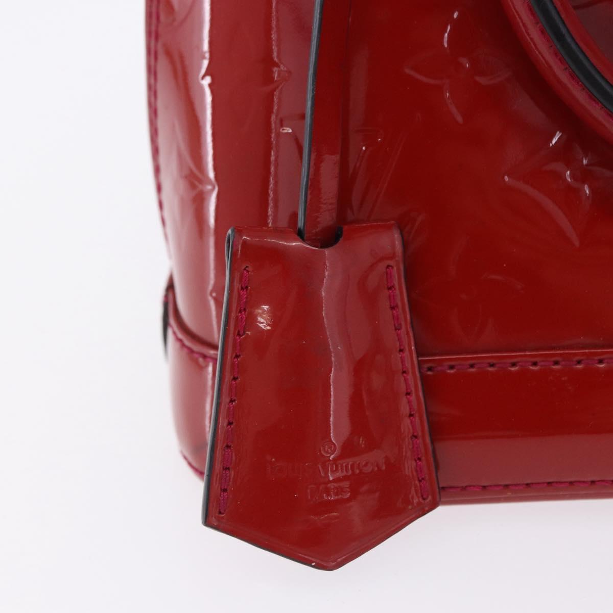 LOUIS VUITTON Monogram Vernis Alma BB Bag 2way Red Slys M90174 Auth BA15815A