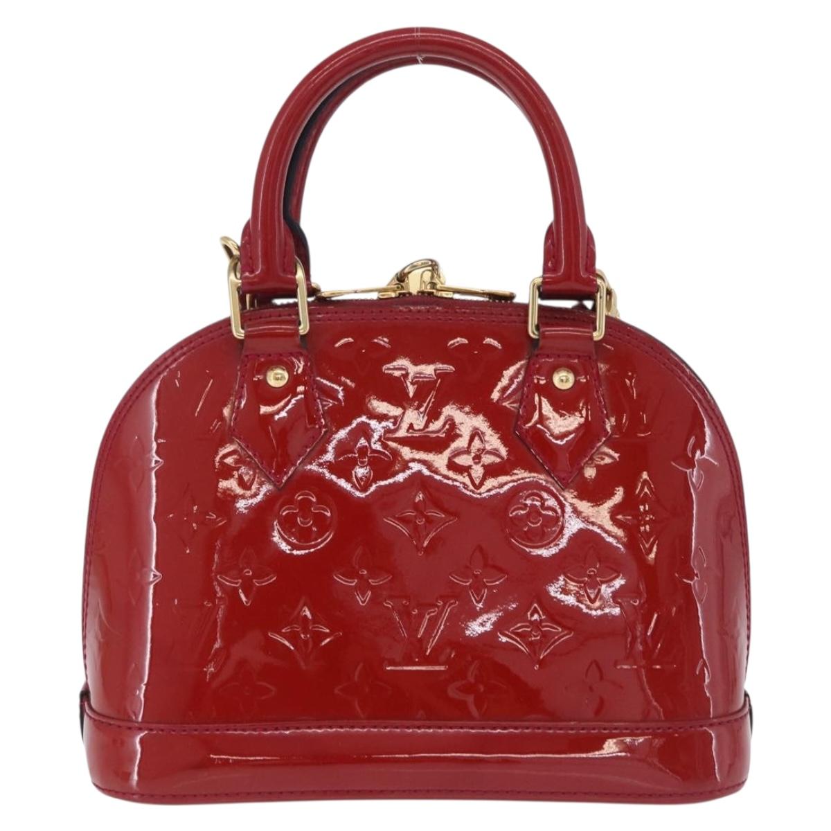 LOUIS VUITTON Monogram Vernis Alma BB Bag 2way Red Slys M90174 Auth BA15815A