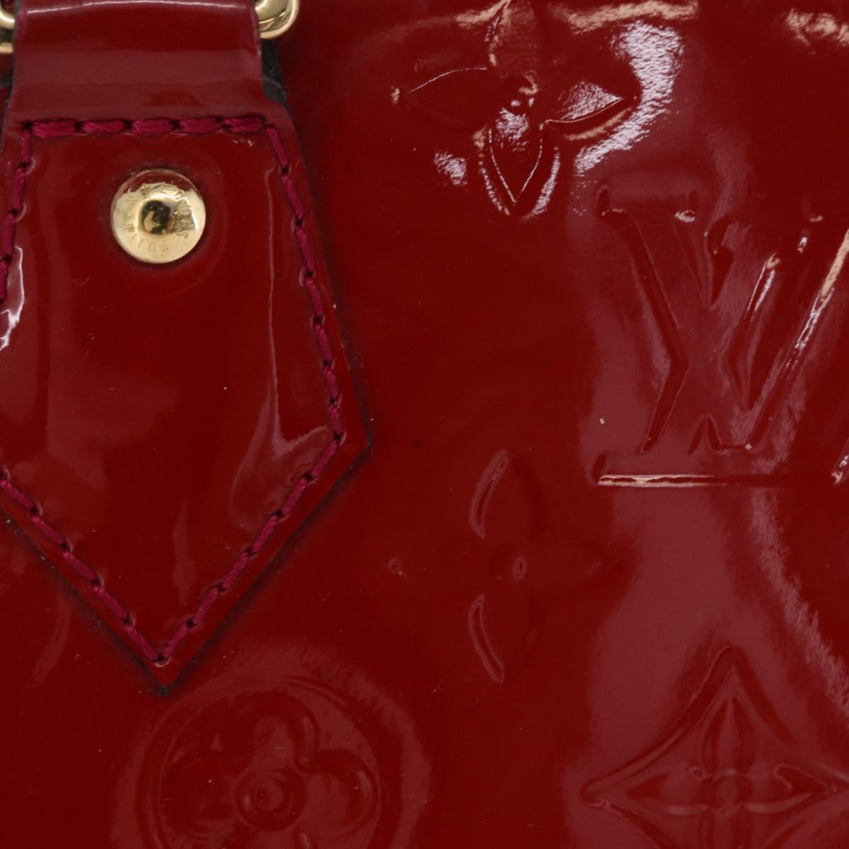 LOUIS VUITTON Monogram Vernis Alma BB Bag 2way Red Slys M90174 Auth BA15815A