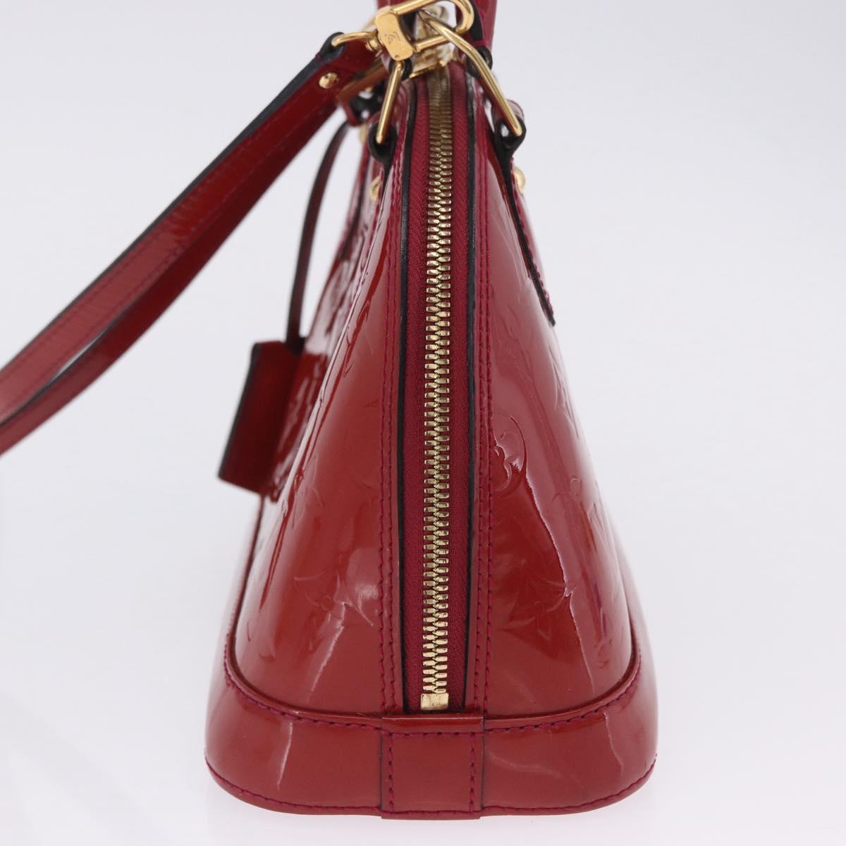 LOUIS VUITTON Monogram Vernis Alma BB Bag 2way Red Slys M90174 Auth BA15815A
