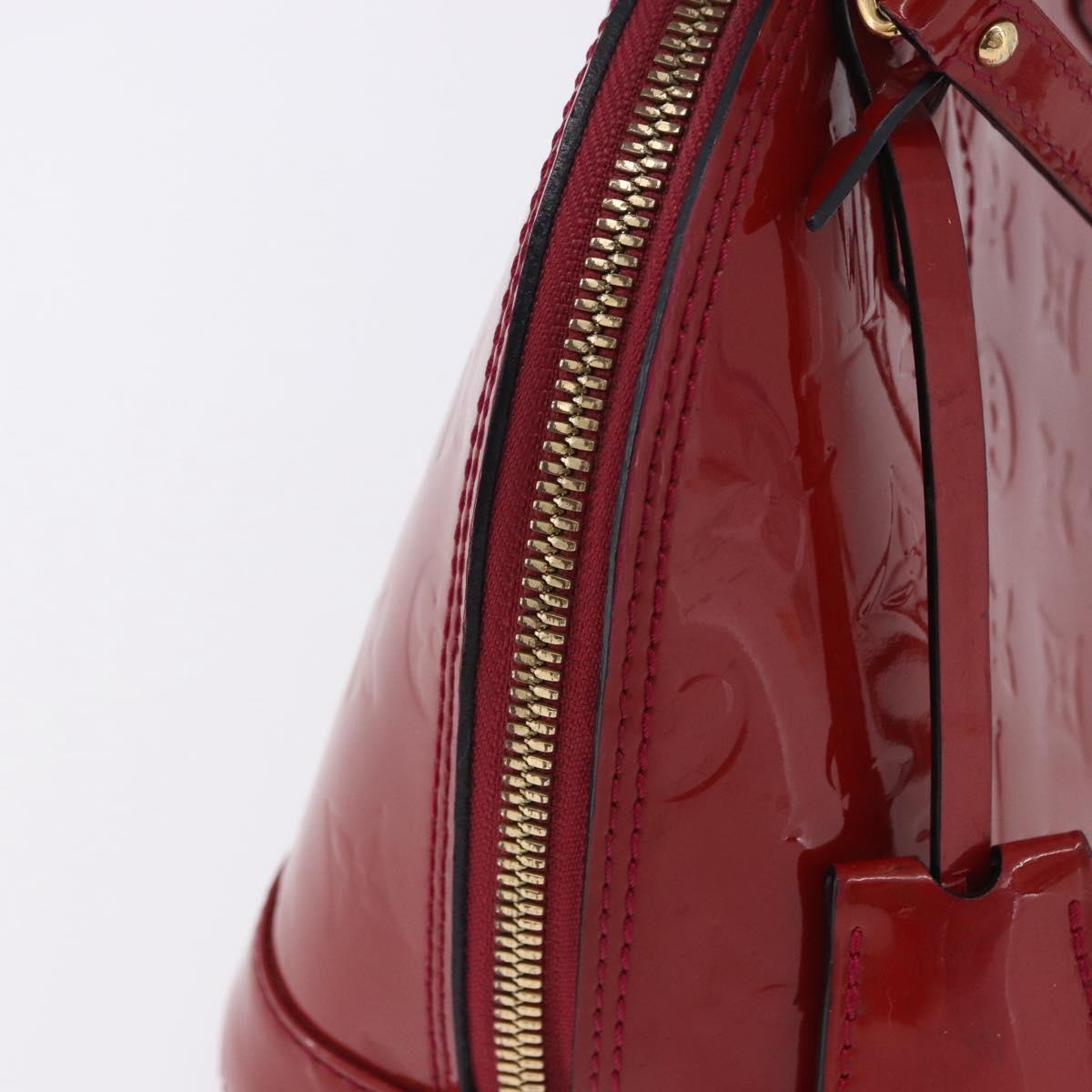 LOUIS VUITTON Monogram Vernis Alma BB Bag 2way Red Slys M90174 Auth BA15815A