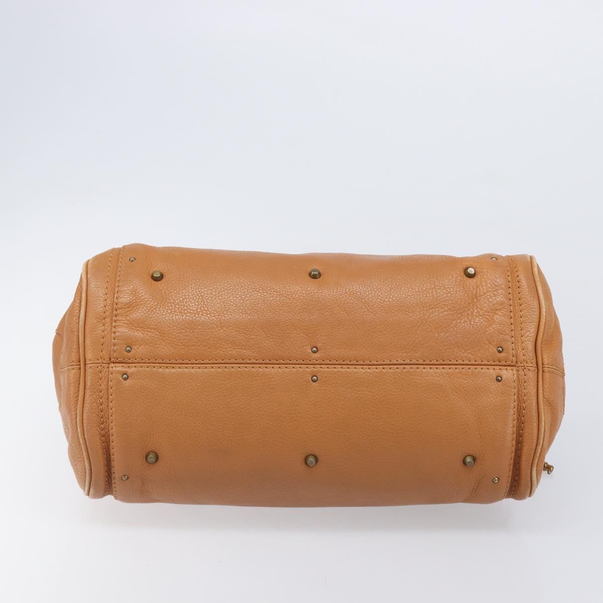 Chloe Paddington Hand Bag Leather Beige Gold Silver Auth BA15819V
