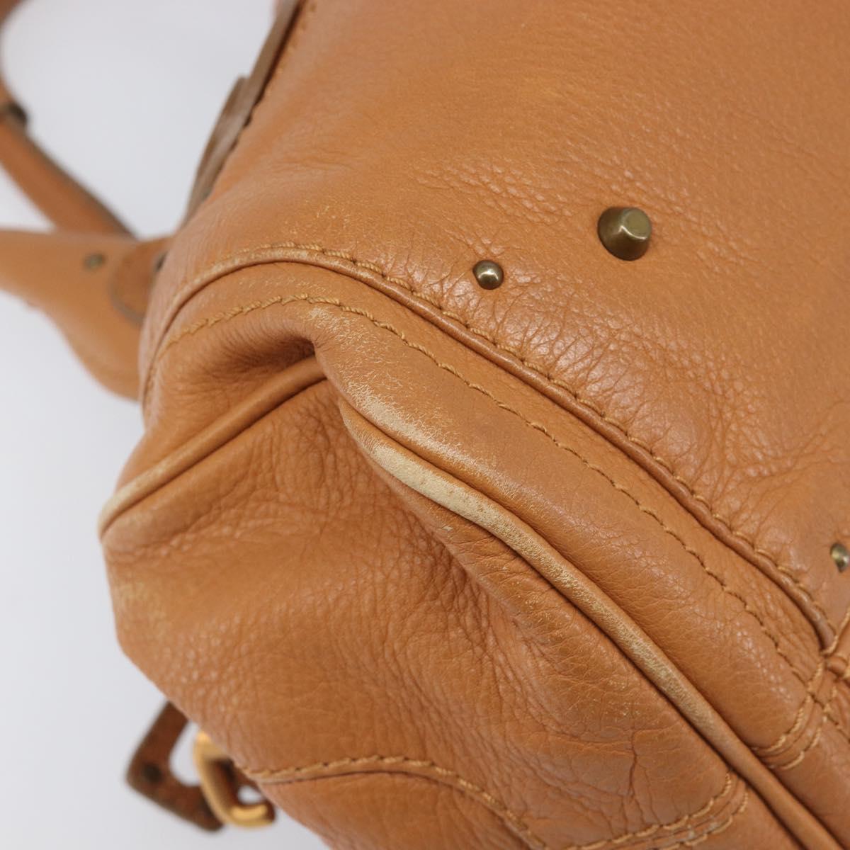 Chloe Paddington Hand Bag Leather Beige Gold Silver Auth BA15819V