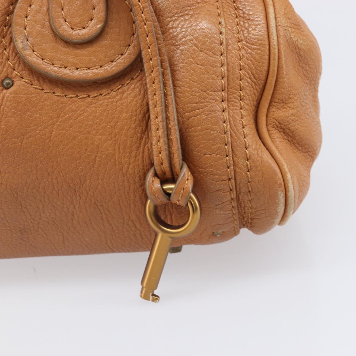 Chloe Paddington Hand Bag Leather Beige Gold Silver Auth BA15819V