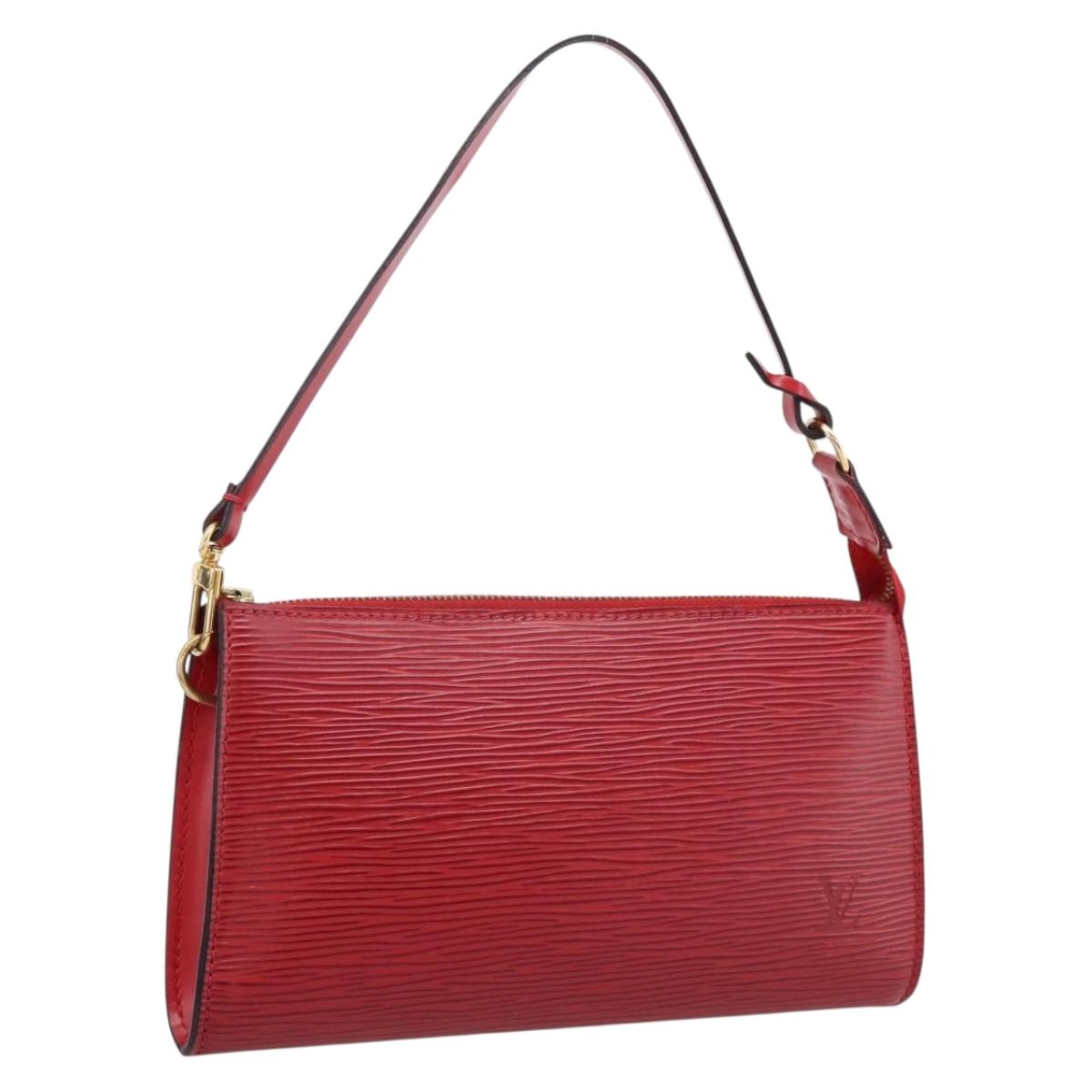 LOUIS VUITTON Epi Pochette Accessoires Pouch Red M52947 LV Auth BA15823A