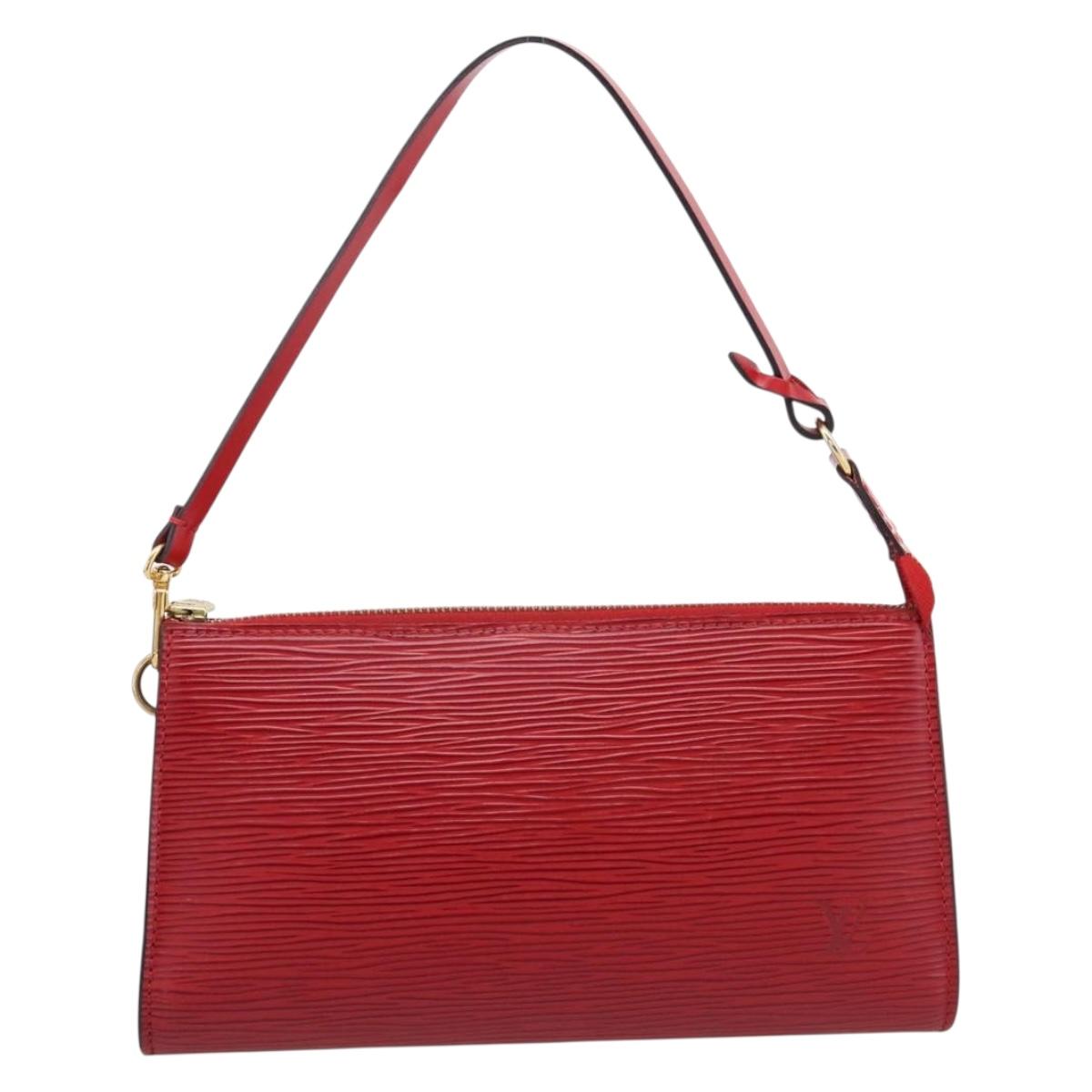 LOUIS VUITTON Epi Pochette Accessoires Pouch Red M52947 LV Auth BA15823A