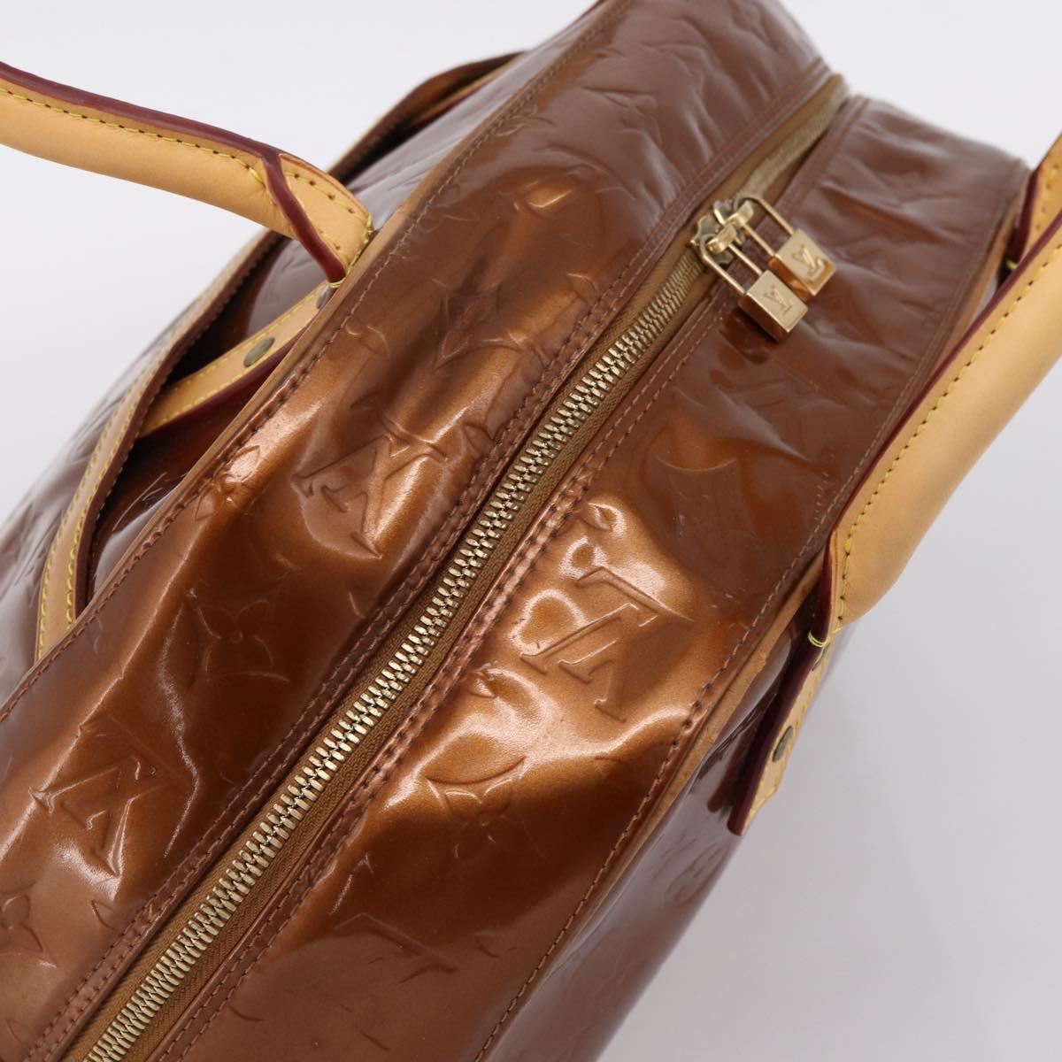 LOUIS VUITTON Monogram Vernis Tompkins Square Bag Bronze M91103 LV Auth BA15825