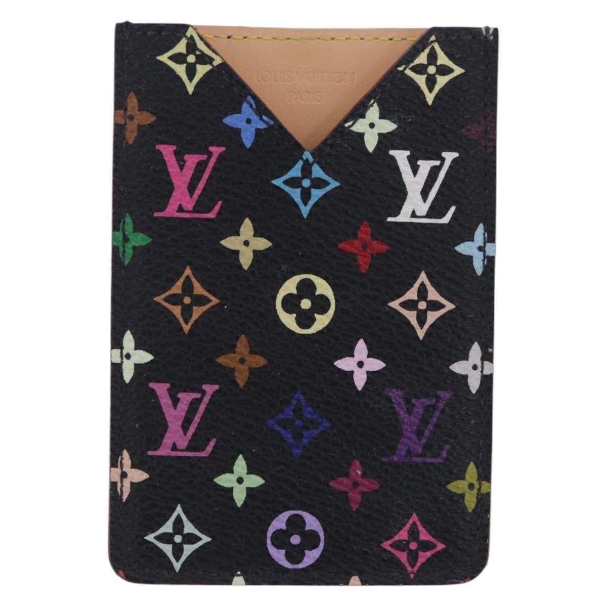 LOUIS VUITTON Monogram Multicolor Etui Hand Mirror Black M92651 LV Auth BA15826