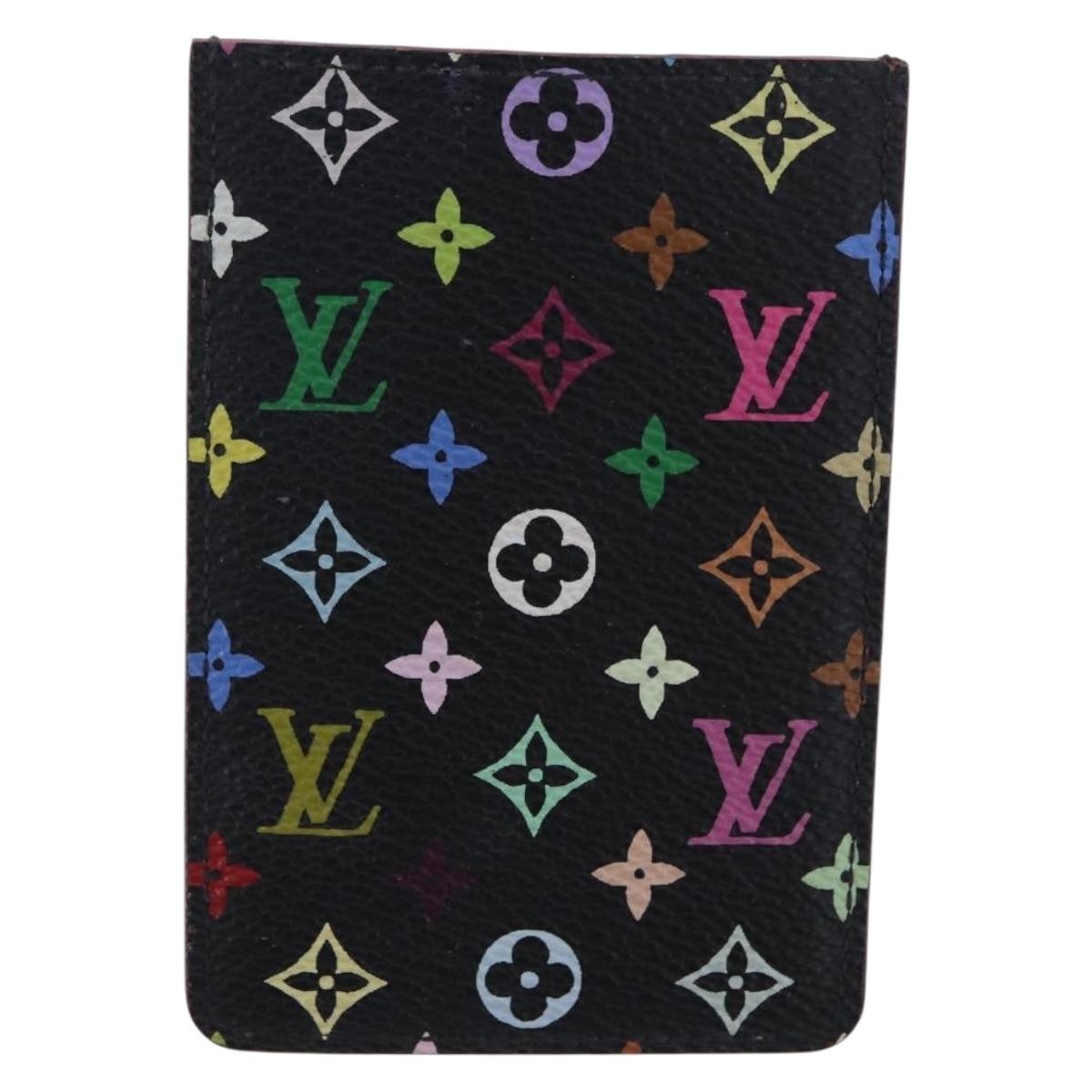 LOUIS VUITTON Monogram Multicolor Etui Hand Mirror Black M92651 LV Auth BA15826