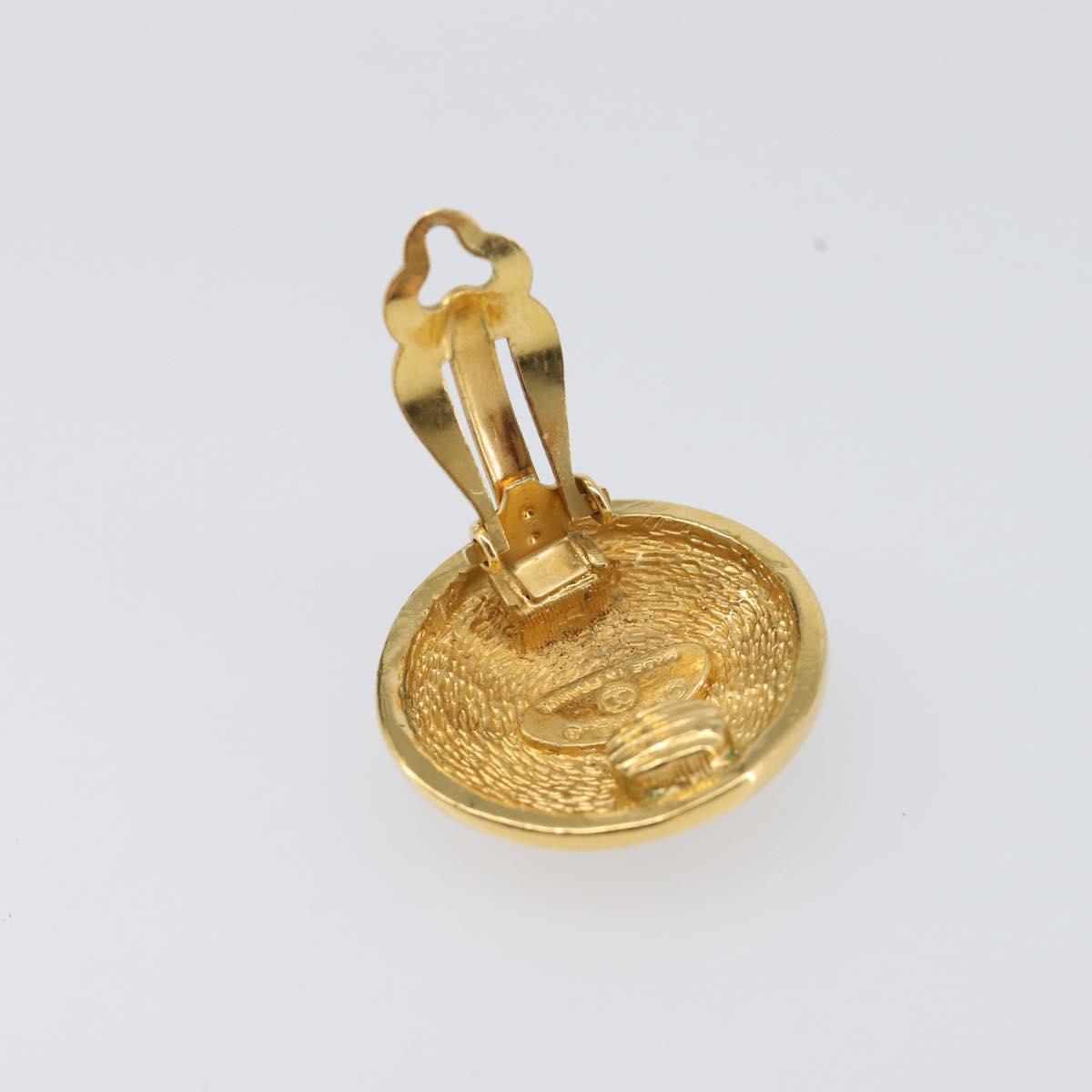 CHANEL Matelasse Earring metal Gold CC Auth BA15827