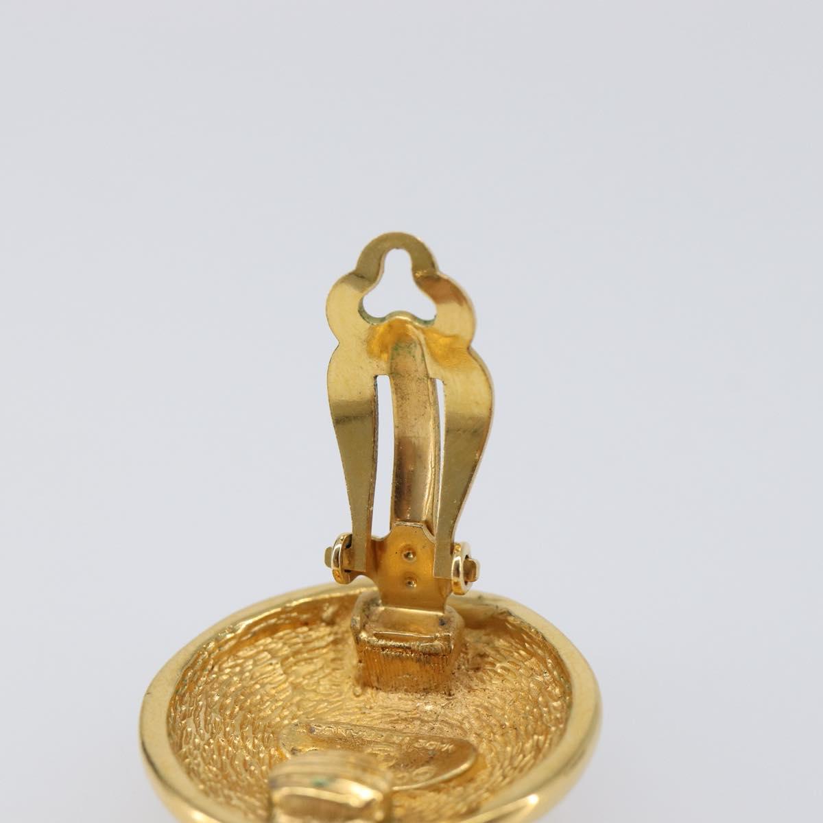 CHANEL Matelasse Earring metal Gold CC Auth BA15827