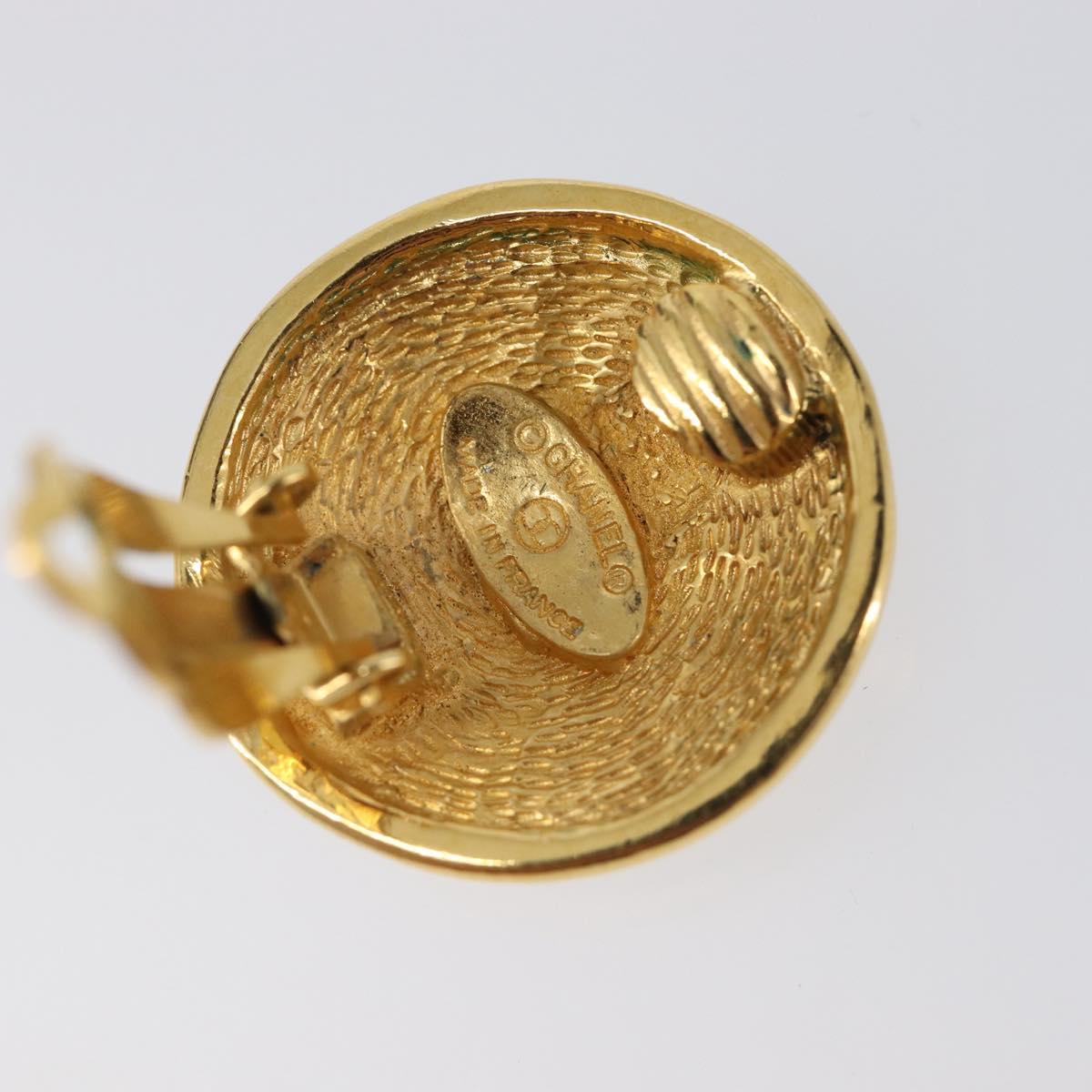 CHANEL Matelasse Earring metal Gold CC Auth BA15827