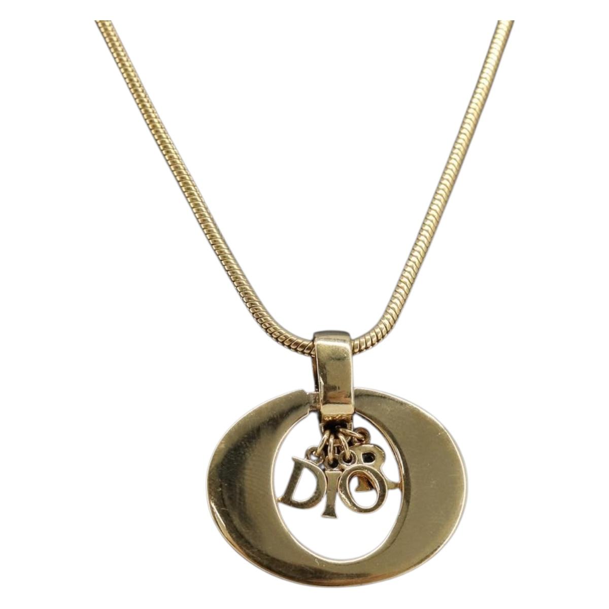 Christian Dior Necklace metal Gold Auth BA15830M