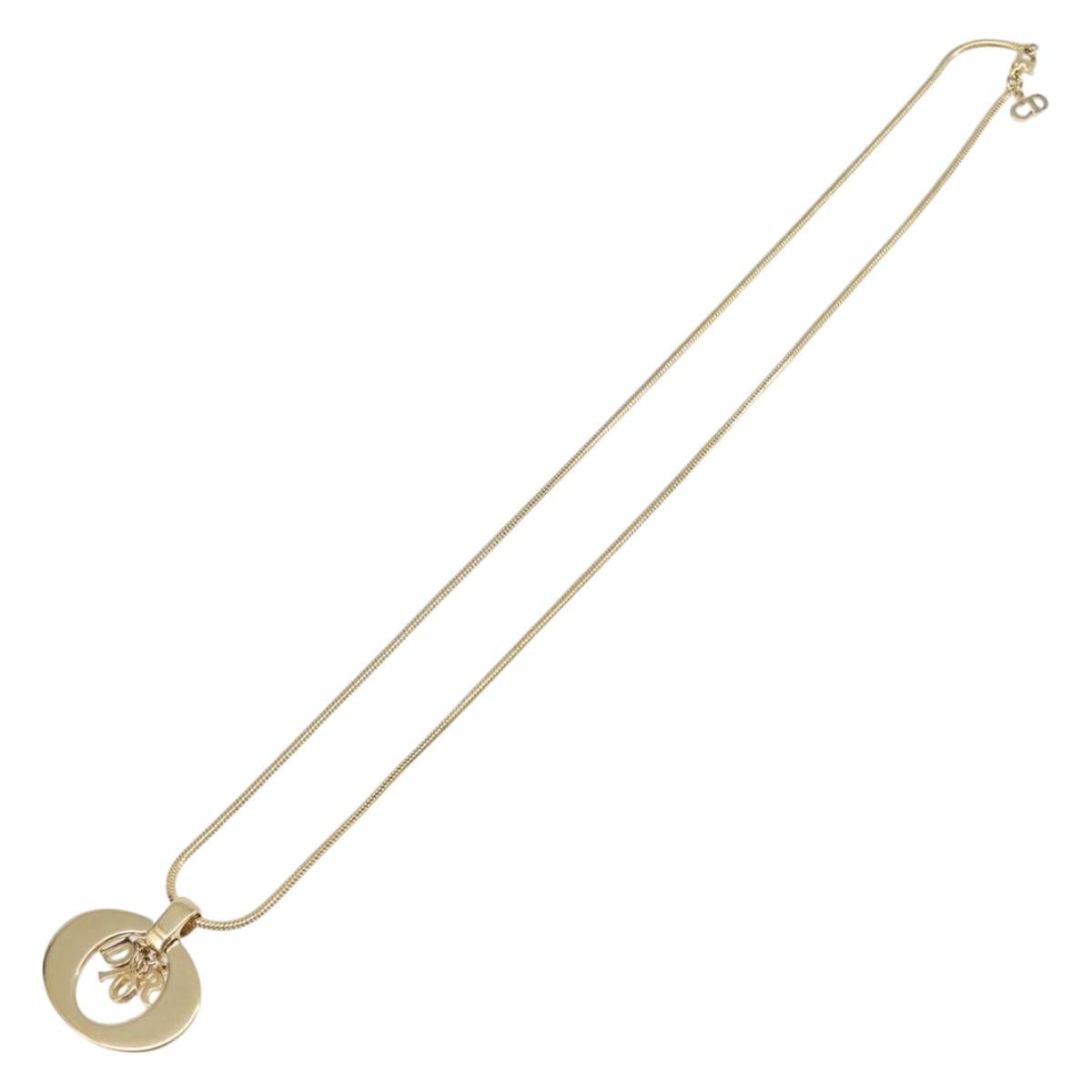 Christian Dior Necklace metal Gold Auth BA15830M