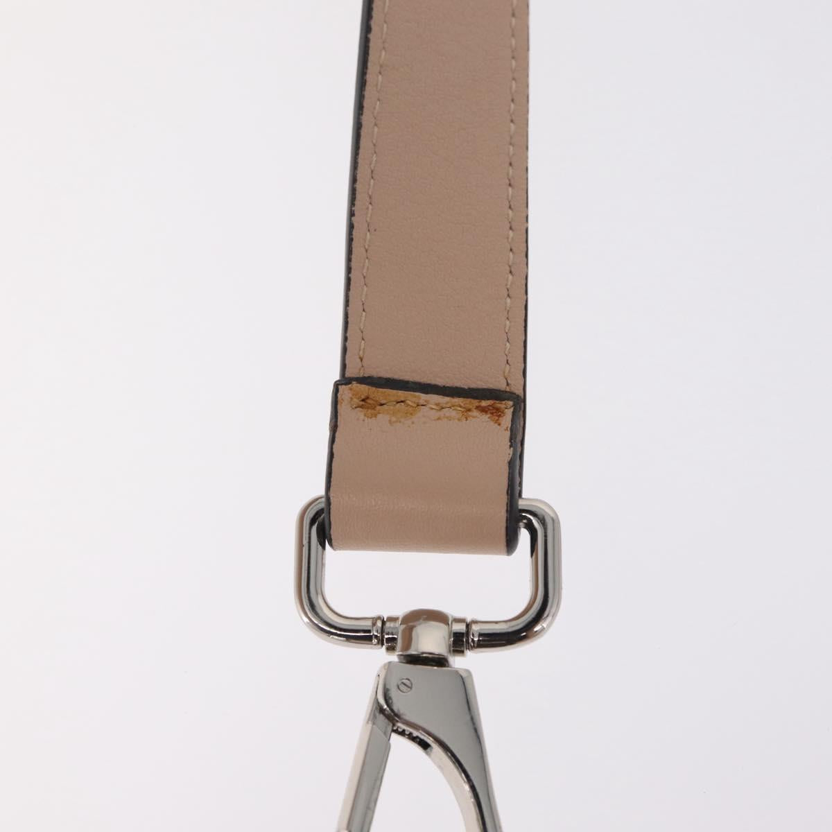 TOD'S Shoulder Bag Leather Beige Silver Auth BA15833V