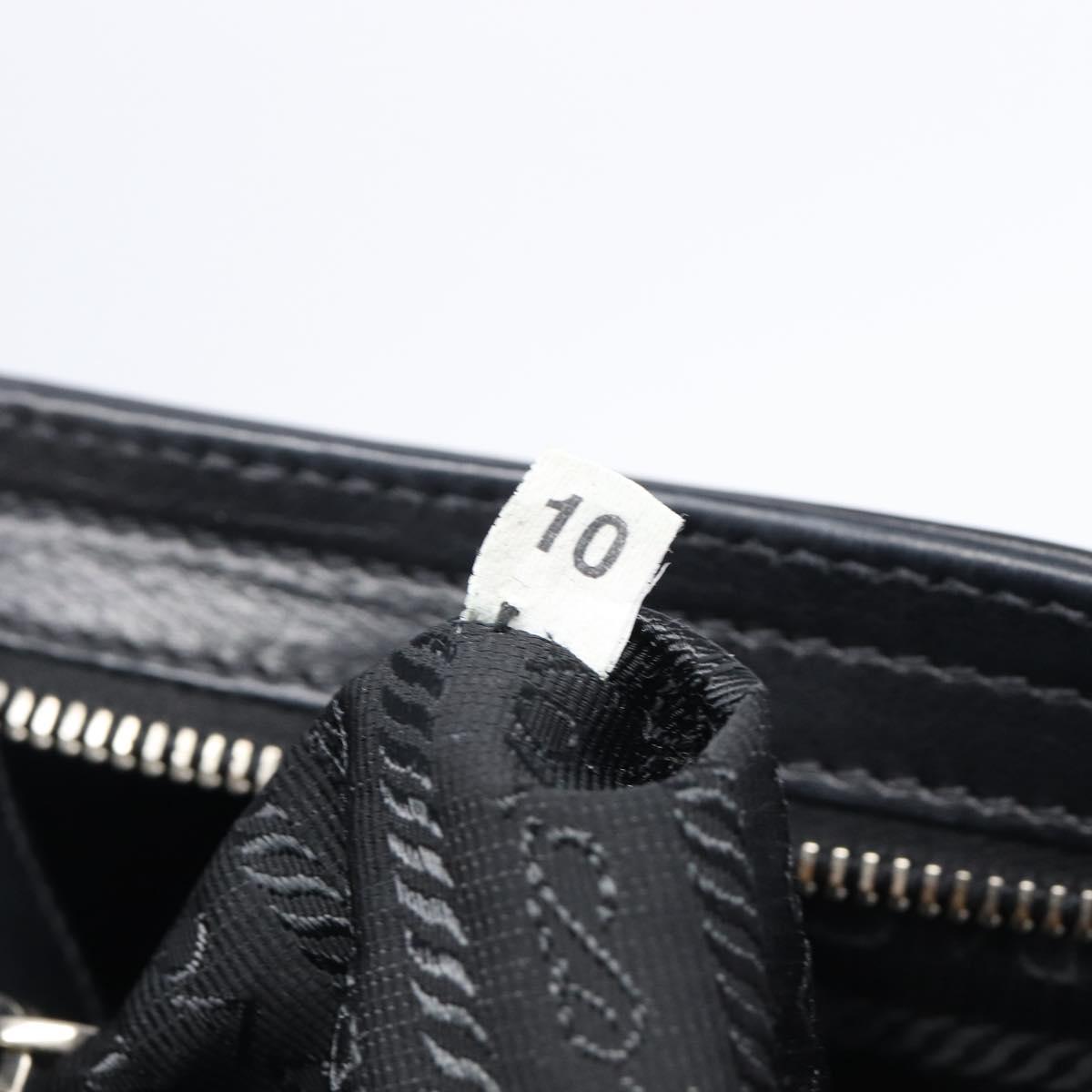PRADA Shoulder Bag Leather Black Silver Auth BA15835V