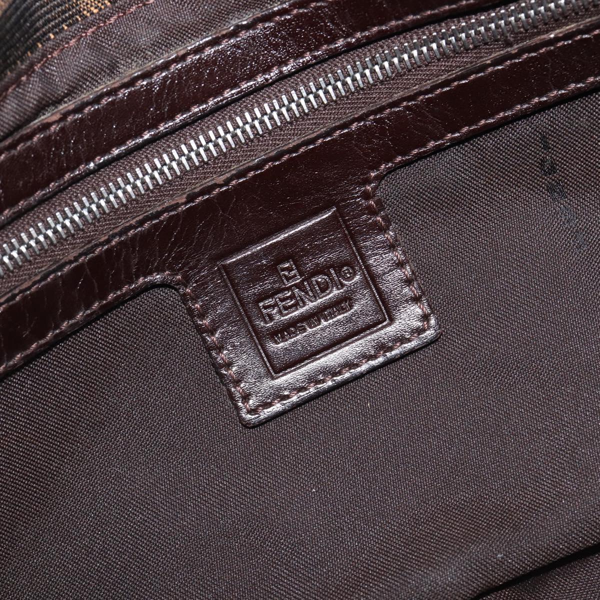 FENDI Zucca Canvas Mamma Baguette Shoulder Bag Black Brown 26424 Auth BA15836V