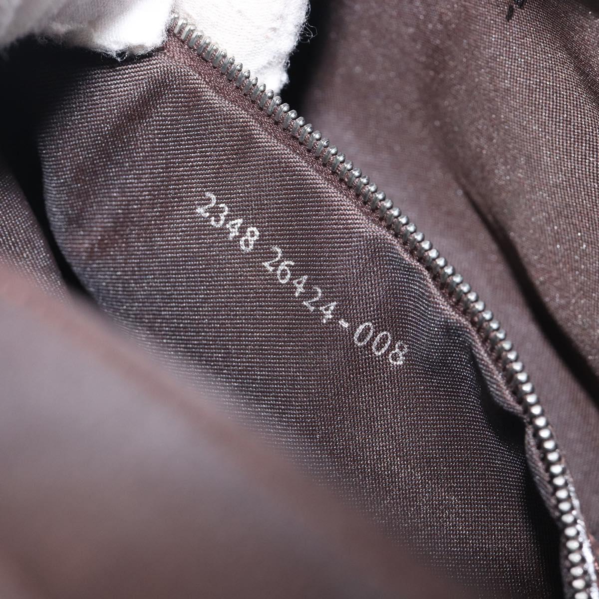 FENDI Zucca Canvas Mamma Baguette Shoulder Bag Black Brown 26424 Auth BA15836V