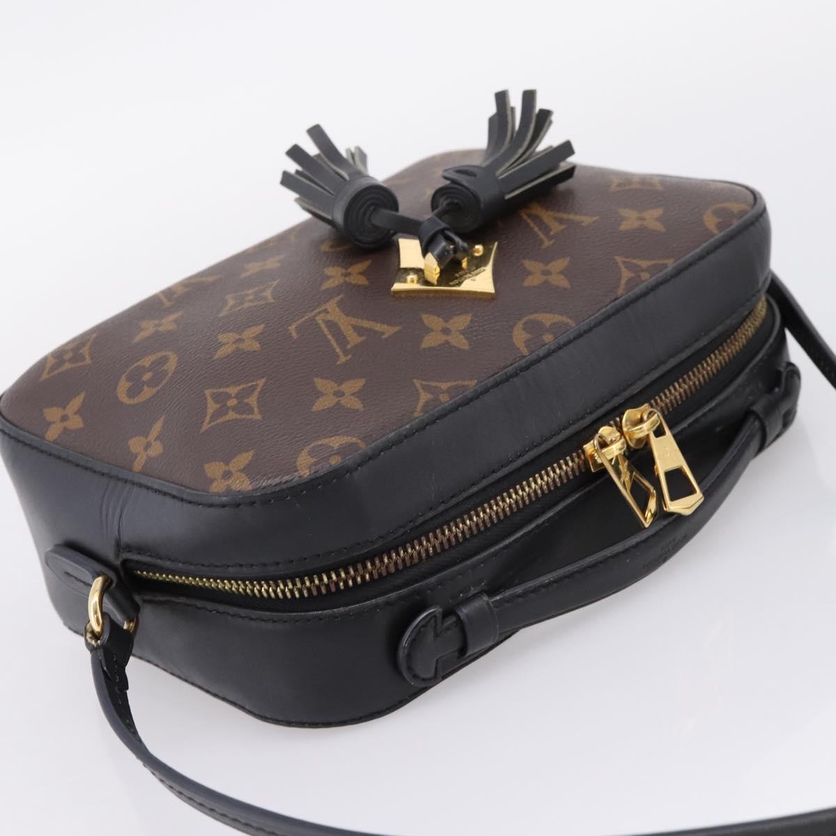 LOUIS VUITTON Monogram Saintonge Shoulder Bag Black M43555 LV Auth BA15837V