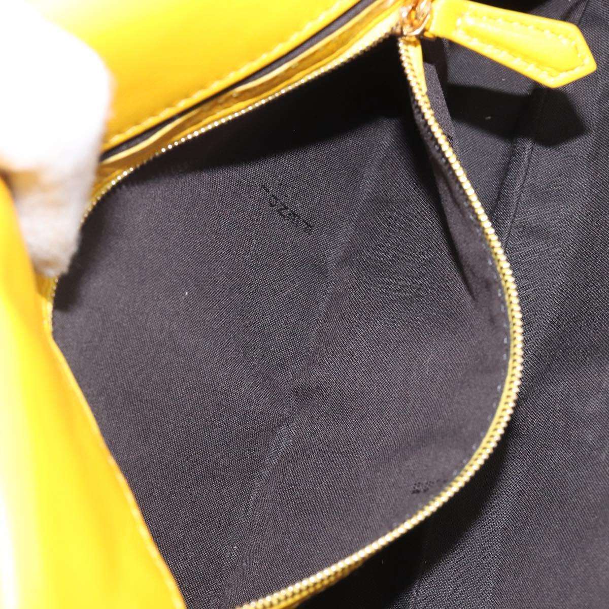 FENDI Zucca Canvas Mamma Baguette Bag Leather 2way Yellow 8BR600 Auth BA15839V