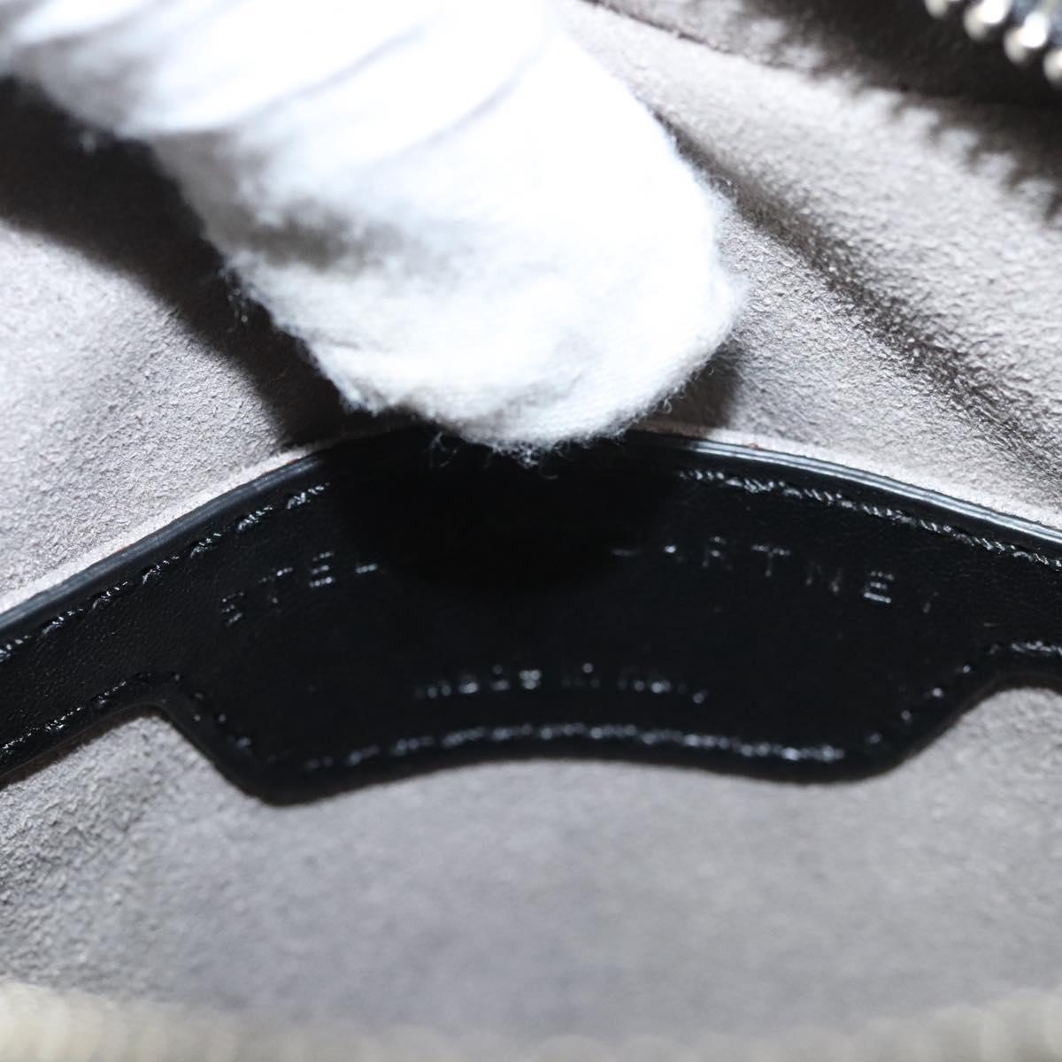 Stella MacCartney Star Chain Shoulder Bag Leather Black Silver Auth BA1584