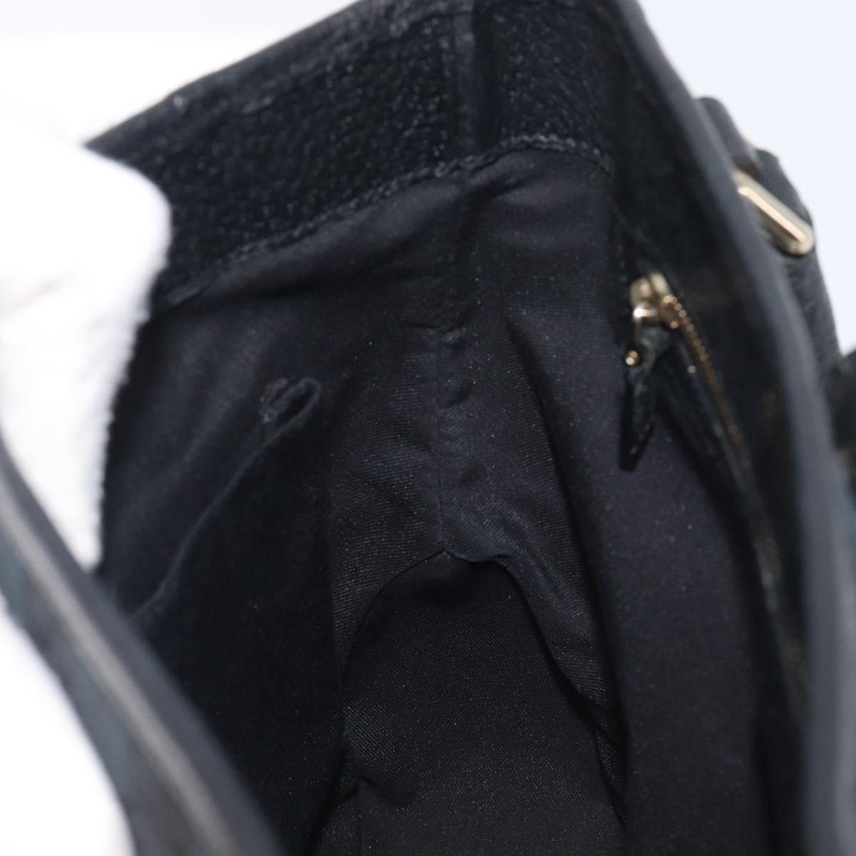 GUCCI GG Canvas Jackie Hand Bag Black Gold 145817 Auth BA15843V