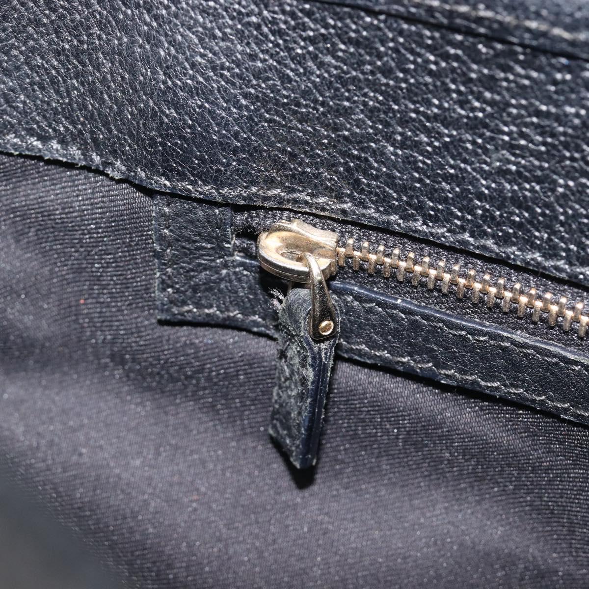 GUCCI GG Canvas Jackie Hand Bag Black Gold 145817 Auth BA15843V